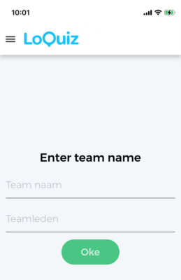 Schermafbeelding van de Loquiz-app