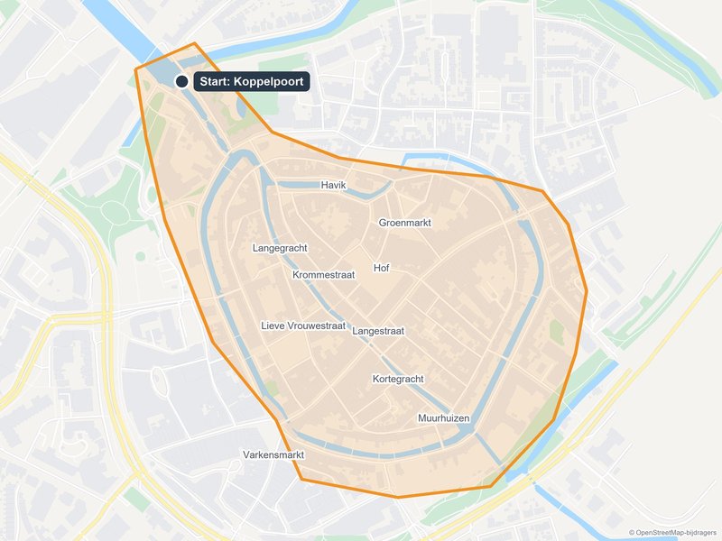 Kaart van het speelveld van The Hunt in Amersfoort