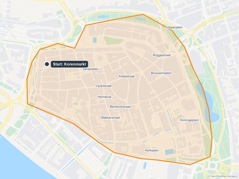 Kaart van het speelveld van The Hunt in Arnhem