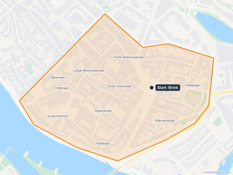 Kaart van het speelveld van The Hunt in Deventer