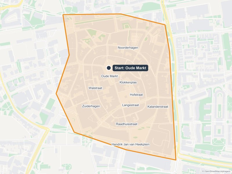 Kaart van het speelveld van The Hunt in Enschede