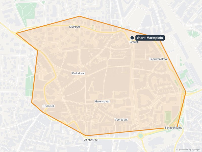 Kaart van het speelveld van The Hunt in Hilversum