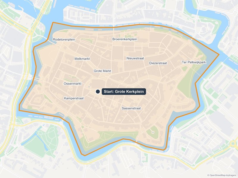 Kaart van het speelveld van The Hunt in Zwolle